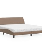vidaXL Легло с матрак Dover капучино 180x200 см изкуствена кожа