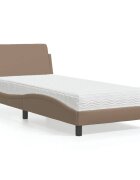 vidaXL Легло с матрак Dover капучино 90x190 см изкуствена кожа