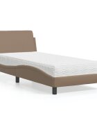 vidaXL Легло с матрак Dover капучино 90x200 см изкуствена кожа