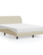 vidaXL Легло с матрак Dover кремаво 120x200 см плат