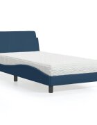 vidaXL Легло с матрак Dover синьо 100x200 см плат