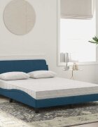vidaXL Легло с матрак Dover синьо 120x200 см кадифе