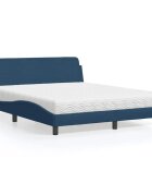 vidaXL Легло с матрак Dover синьо 160x200 см плат