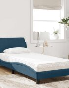 vidaXL Легло с матрак Dover синьо 90x190 см кадифе