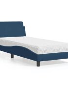 vidaXL Легло с матрак Dover синьо 90x200 см плат