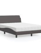 vidaXL Легло с матрак Dover сиво 120x200 см изкуствена кожа