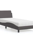 vidaXL Легло с матрак Dover сиво 80x200 см изкуствена кожа