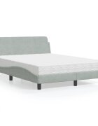 vidaXL Легло с матрак Dover светлосиво 120x200 см кадифе
