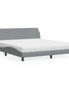 vidaXL Легло с матрак Dover светлосиво 180x200 см плат