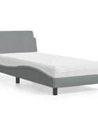 vidaXL Легло с матрак Dover светлосиво 80x200 см плат