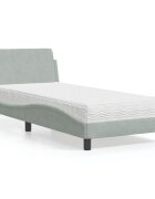 vidaXL Легло с матрак Dover светлосиво 90x200 см кадифе
