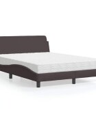 vidaXL Легло с матрак Dover тъмнокафяво 120x200 см плат