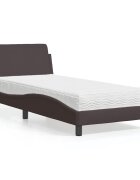 vidaXL Легло с матрак Dover тъмнокафяво 80x200 см плат