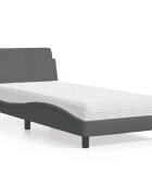 vidaXL Легло с матрак Dover тъмносив 80x200 см плат