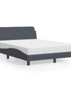 vidaXL Легло с матрак Dover тъмносиво 120x200 см кадифе