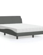 vidaXL Легло с матрак Dover тъмносиво 120x200 см плат