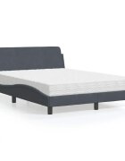 vidaXL Легло с матрак Dover тъмносиво 140x200 см кадифе