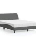 vidaXL Легло с матрак Dover тъмносиво 140x200 см плат
