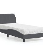 vidaXL Легло с матрак Dover тъмносиво 80x200 см кадифе