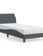vidaXL Легло с матрак Dover тъмносиво 90x200 см кадифе
