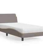 vidaXL Легло с матрак Dover таупе 100x200 см плат