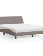 vidaXL Легло с матрак Dover таупе 160x200 см плат
