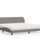 vidaXL Легло с матрак Dover таупе 200x200 см плат