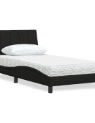 vidaXL Легло с матрак Hanko черно 100x200 см плат
