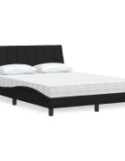 vidaXL Легло с матрак Hanko черно 120x200 см плат