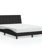 vidaXL Легло с матрак Hanko черно 140x200 см кадифе