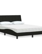 vidaXL Легло с матрак Hanko черно 140x200 см плат