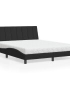 vidaXL Легло с матрак Hanko черно 160x200 см кадифе