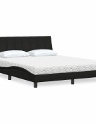 vidaXL Легло с матрак Hanko черно 160x200 см плат