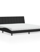 vidaXL Легло с матрак Hanko черно 200x200 см кадифе