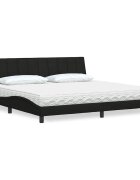 vidaXL Легло с матрак Hanko черно 200x200 см плат