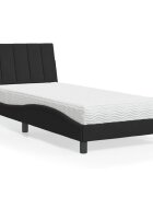 vidaXL Легло с матрак Hanko черно 90x190 см кадифе
