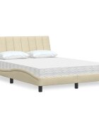 vidaXL Легло с матрак Hanko кремава 140x200 см плат
