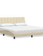 vidaXL Легло с матрак Hanko кремаво 180x200 см плат