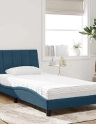 vidaXL Легло с матрак Hanko синьо 100x200 см кадифе
