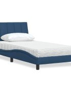vidaXL Легло с матрак Hanko синьо 100x200 см плат