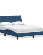 vidaXL Легло с матрак Hanko синьо 140x200 см плат
