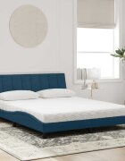 vidaXL Легло с матрак Hanko синьо 160x200 см кадифе