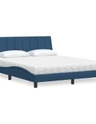 vidaXL Легло с матрак Hanko синьо 160x200 см плат