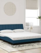 vidaXL Легло с матрак Hanko синьо 180x200 см кадифе