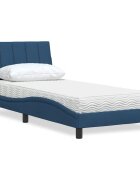 vidaXL Легло с матрак Hanko синьо 80x200 см плат