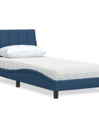 vidaXL Легло с матрак Hanko синьо 90x190 см плат