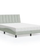 vidaXL Легло с матрак Hanko светлосиво 140x200 см кадифе
