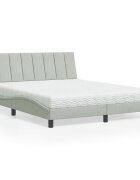 vidaXL Легло с матрак Hanko светлосиво 160x200 см кадифе
