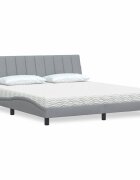 vidaXL Легло с матрак Hanko светлосиво 180x200 см плат