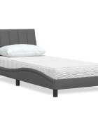 vidaXL Легло с матрак Hanko тъмносив 80x200 см плат
